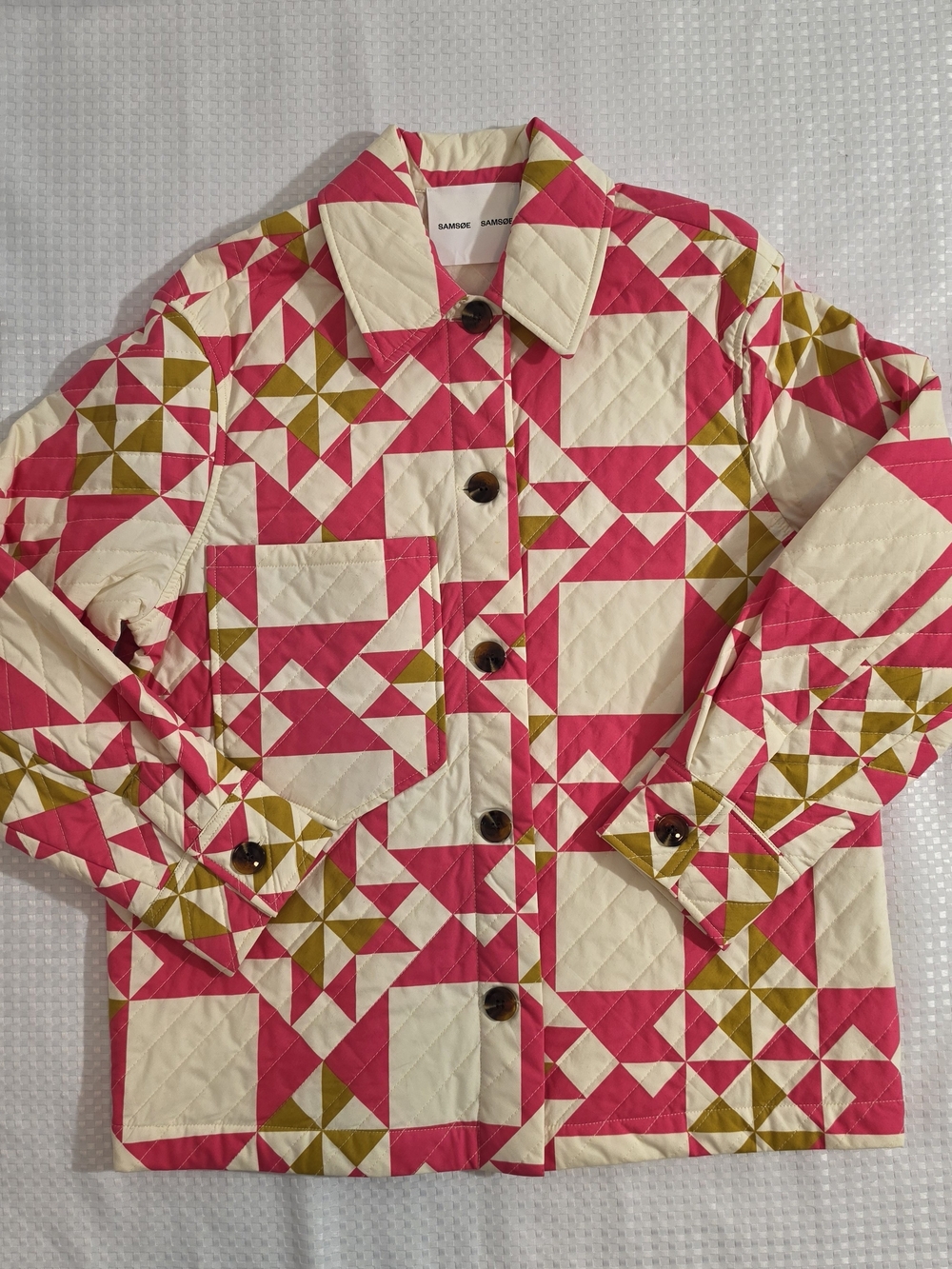 Samsøe Samsøe Katarina Quilted Patchwork Overshirt Jacket – Size M Like New